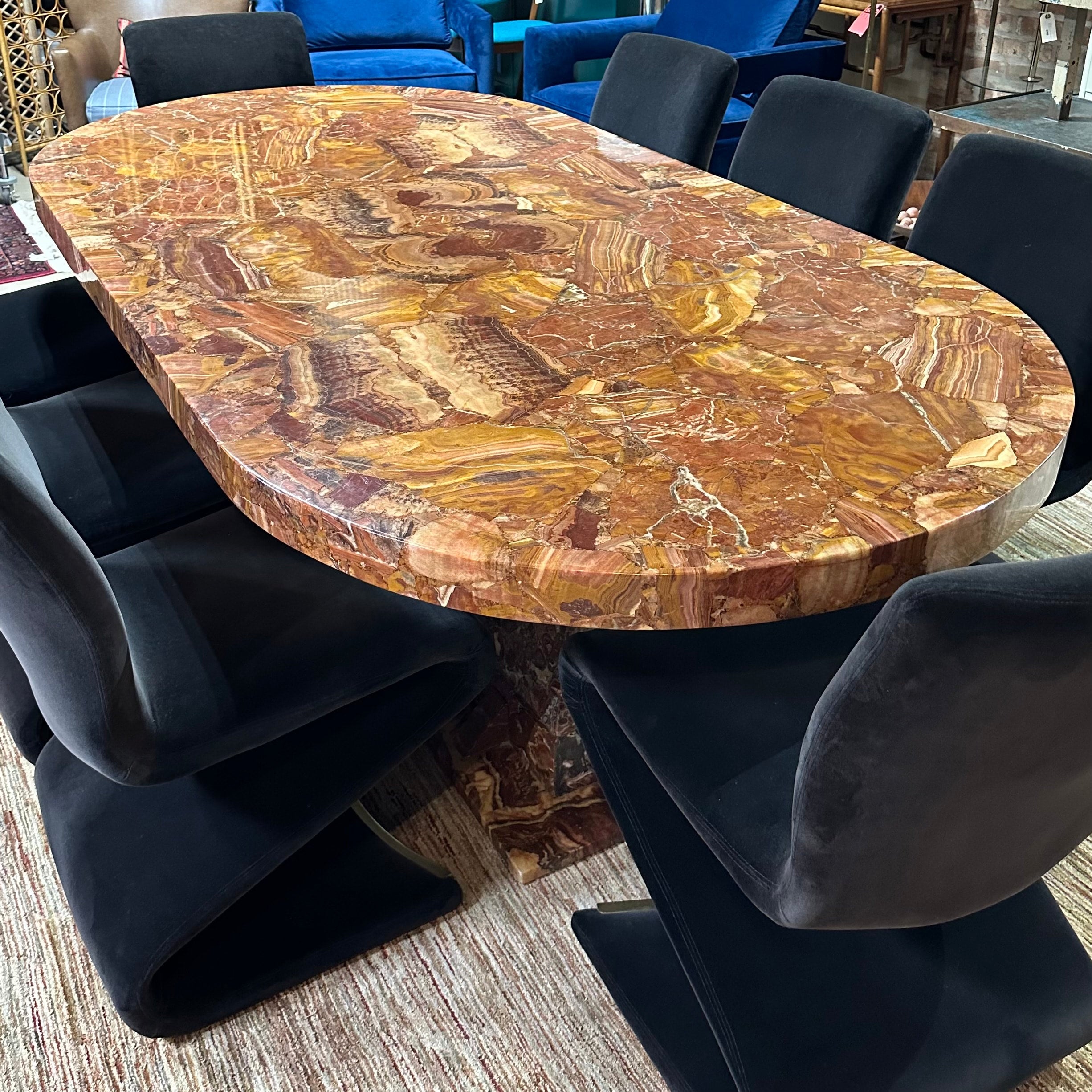 Vintage Muller Oval Onyx Dining Table | Featuring antique, vintage