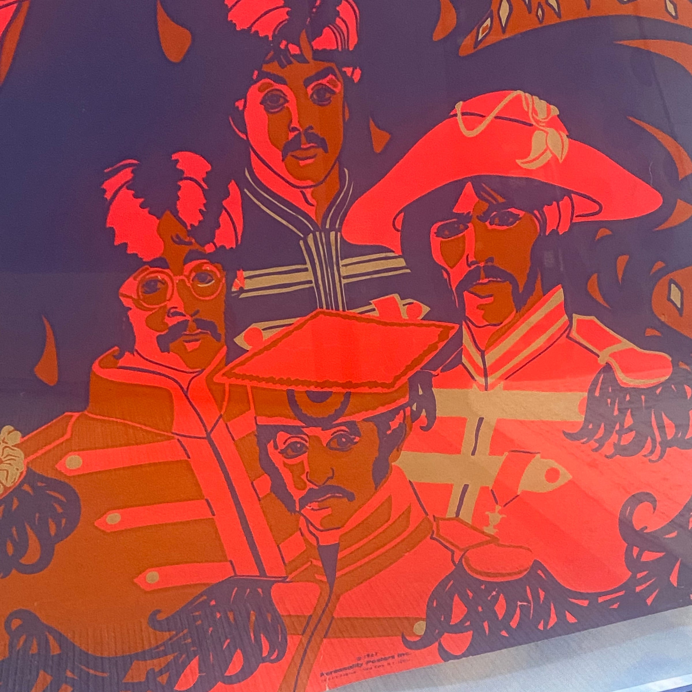 Vintage Beatles Black Light Poster, Lucy in the Sky with Diamonds