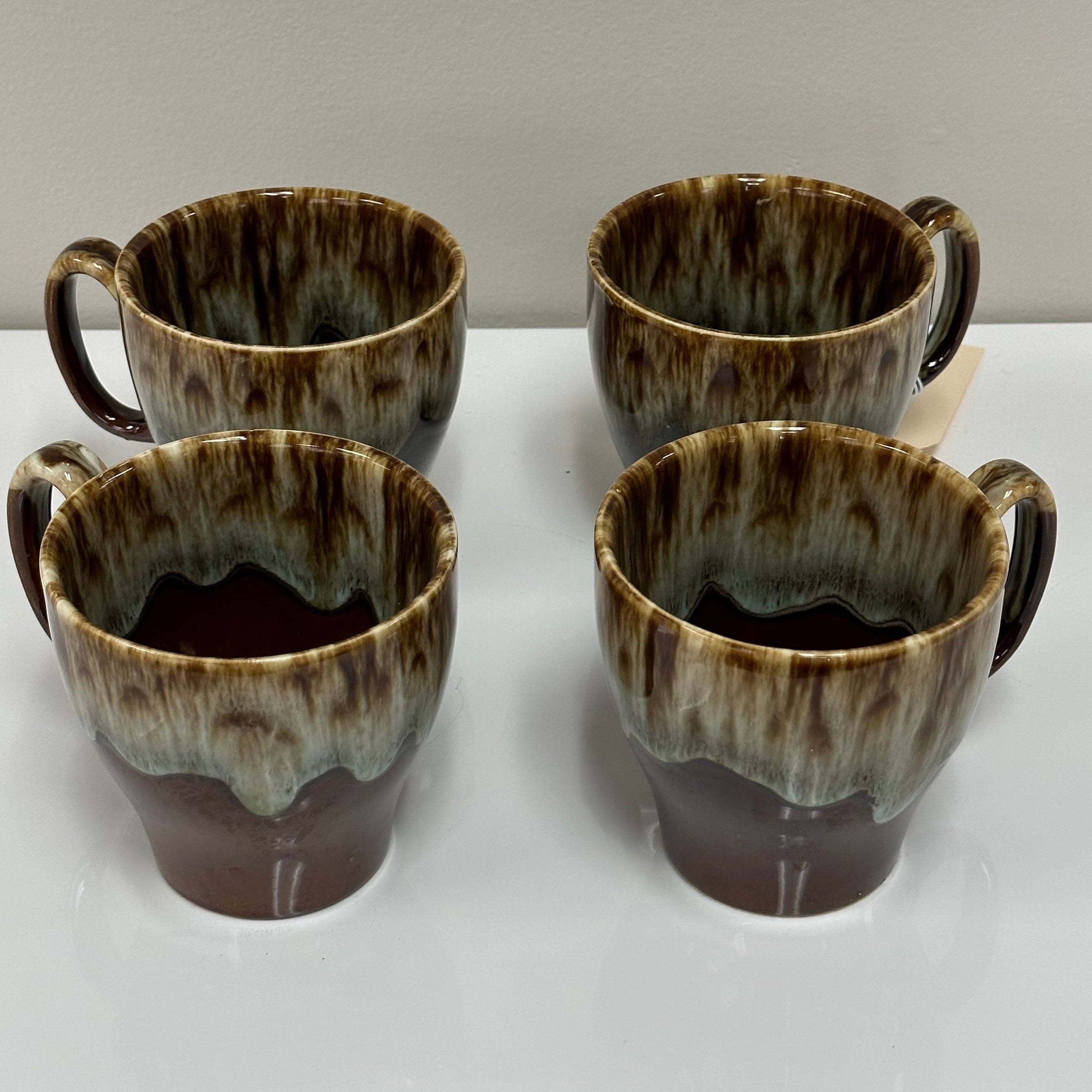 Vintage Glazed Mug Set Vintage Stoneware Coffee Mugs Mid Century